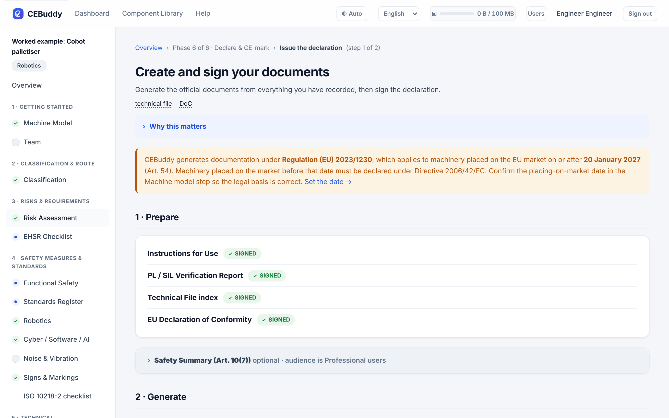 Generated CE documents