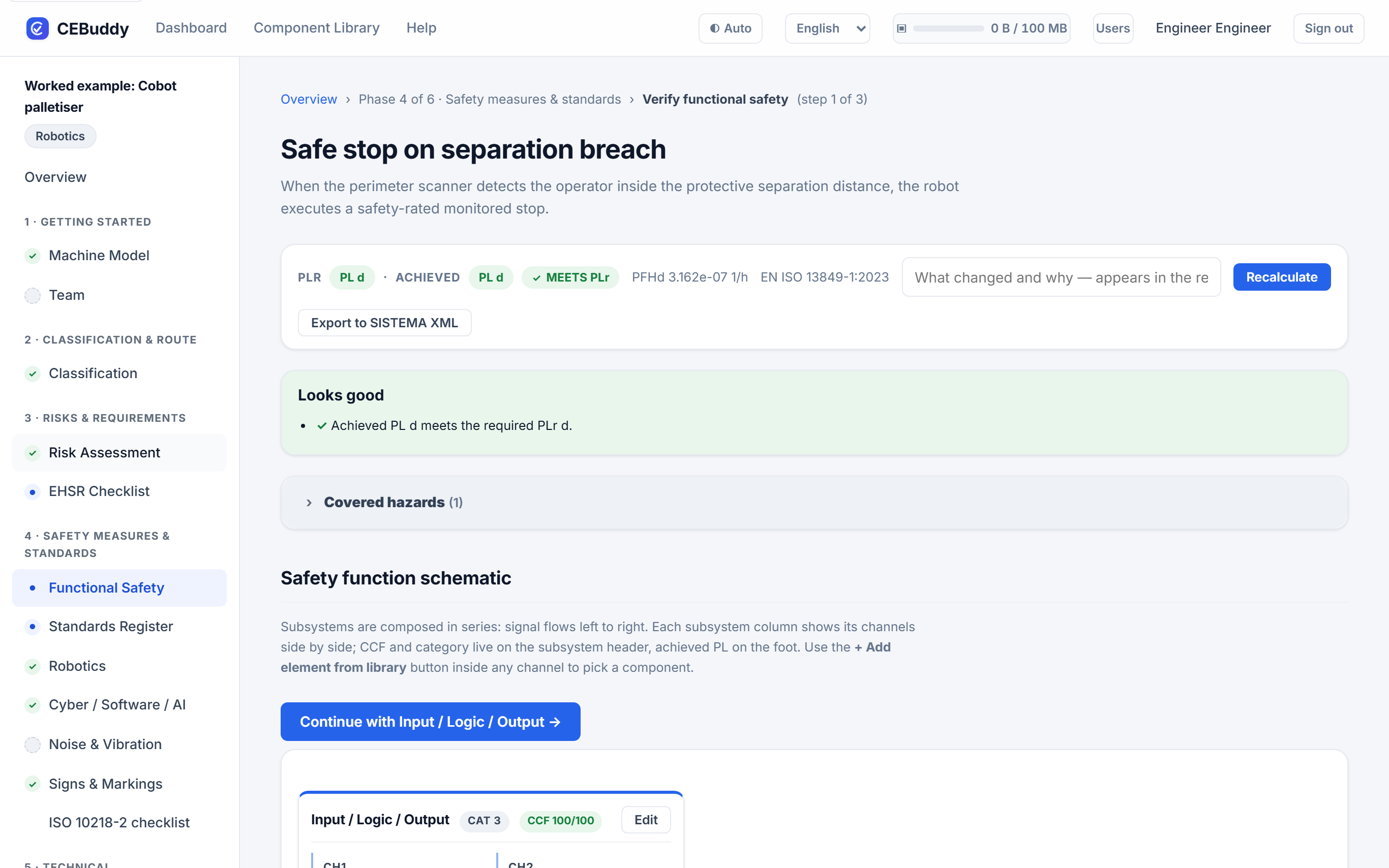 Functional-safety PL / SIL calculation